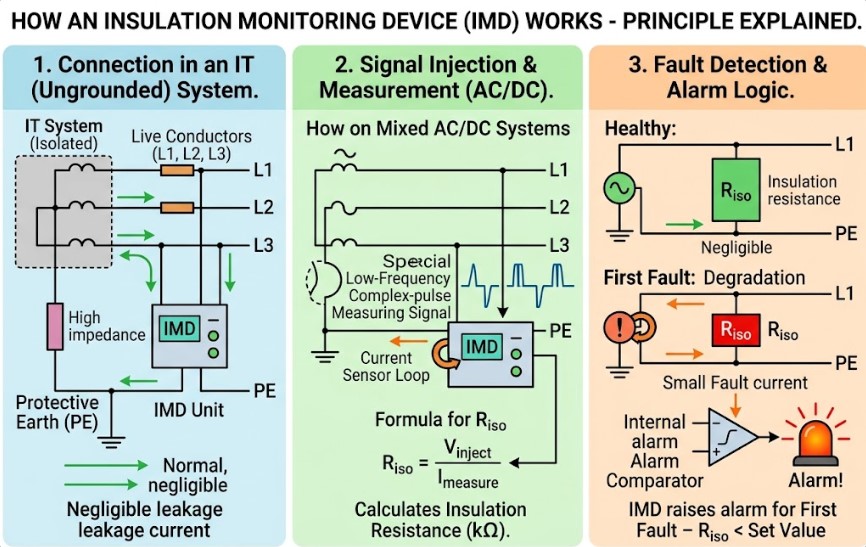 how does an insulation monitoring device work